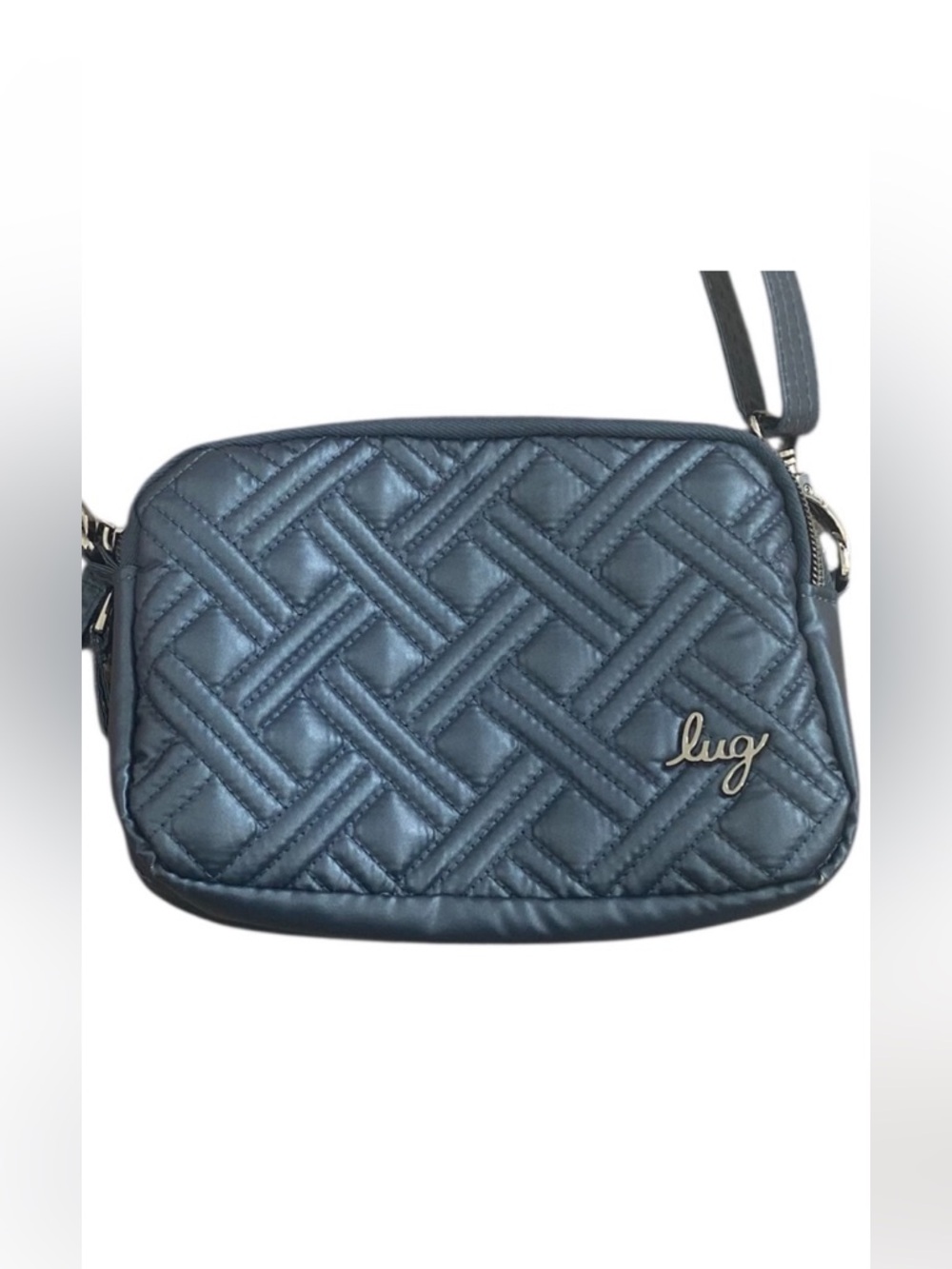 Lug Navy Blue RFID Quilted Convertible Crossbody Bag